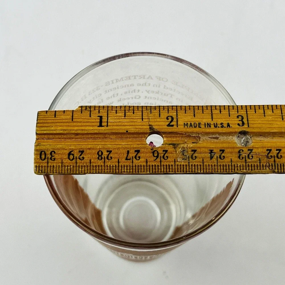 Vintage Seven Wonders Of The World Temple Of‎ Artemis Drinking Glass Tumbler